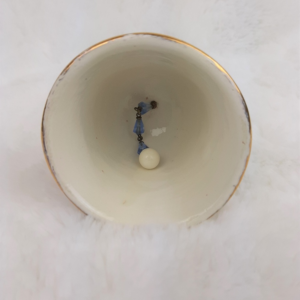 Vintage Glass White Bell with Butterfly Paint - Picture 5 of 5